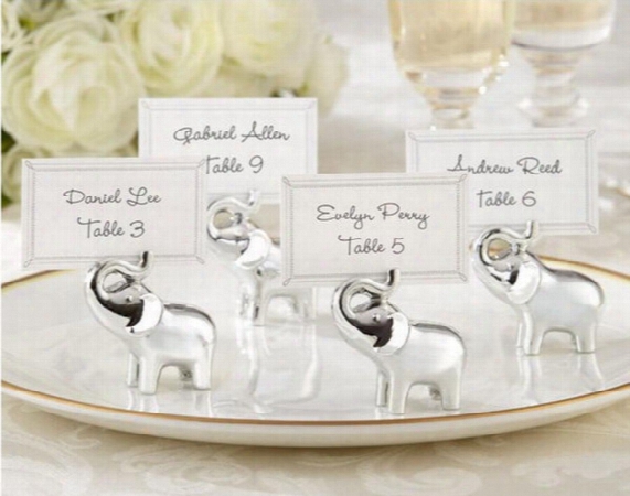 20pcs Silver Elephant Name Number Menu Table Place Card Holder Clip Wedding Party Reception Favor