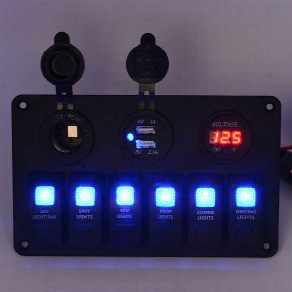 24v 12v Marine Boat Switch Panel Switches Waterproof Dual Usb Car Charger Cigarette Lighter Socket Led Yacht Rv Rocker Switch Atv Accessory