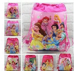 30pc Children&#039;s Cartoon Bag Princess Non-woven Drawstring Backpack Party School Bag Shopping Bags Gift For Kid 10 Design Kb10