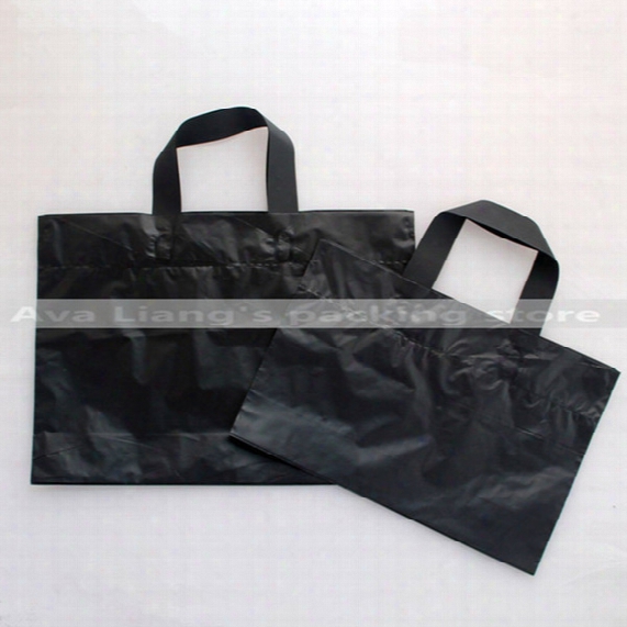 40*30cm 35*25cm 30*20cm Low-pressure Back Large Capacity Market Shopping Carry Bags/ Black Plastic Grocery Carry Handle Bags