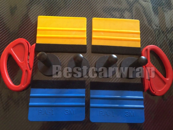 4pcs Magnets & 4 Pcs 3m Squeegee 2pcs Vinyl Cutter & 1 Pcs Knife / Vehicle Car Wrapping Tool Kit Vinyl Graphics Tools