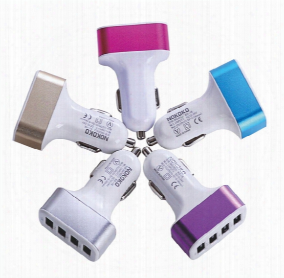 50pcs 5.1a Car Adapter 4 Usb Ports Car Charger Adapter For Iphone 5 5s 6 7 Plus For Samsung In Favor Of Ipad Htc Lg Mp3 Gps