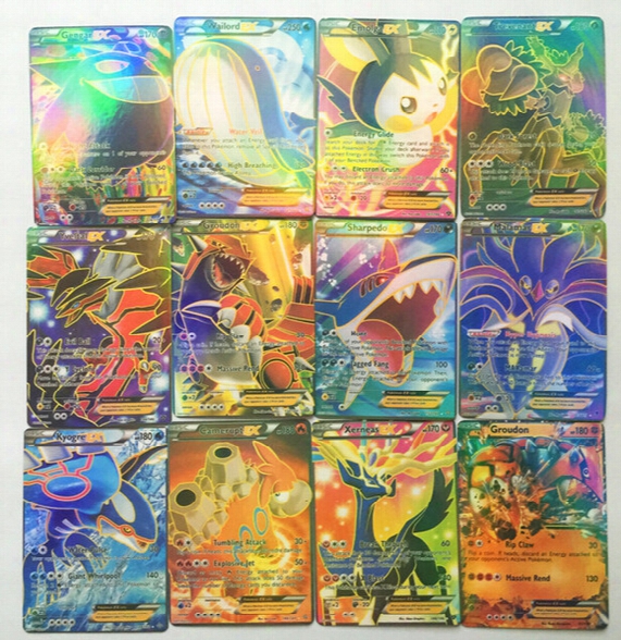 60pcs/set Carte Pikachu Cards Ex Mega Carta Charizard Toys Games Playing Poke Card English Kids Gift Collectable 093