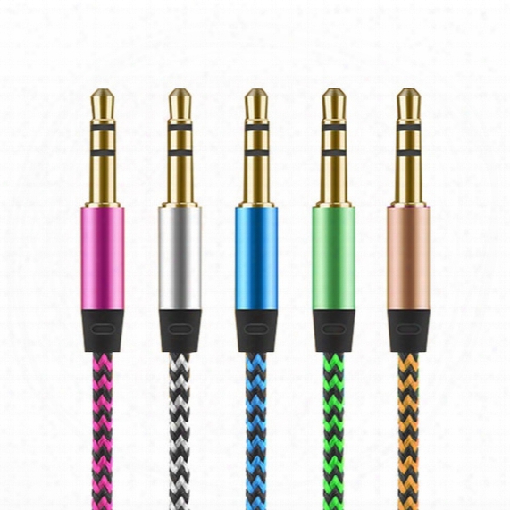 Aux Braid Auxiliary Audiop Cable 3.5mm Male To Male Gold-plated Plug Audio Cable For Car Mobile Phone Mp3 / Mp4 Headphone Speaker
