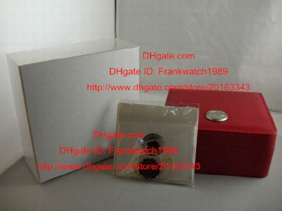 Brand Box Wholesale Free Shipping 2016 Luxury Watch Original Box New Square Red Box For Watches Booklet Card Tags And Papers In English