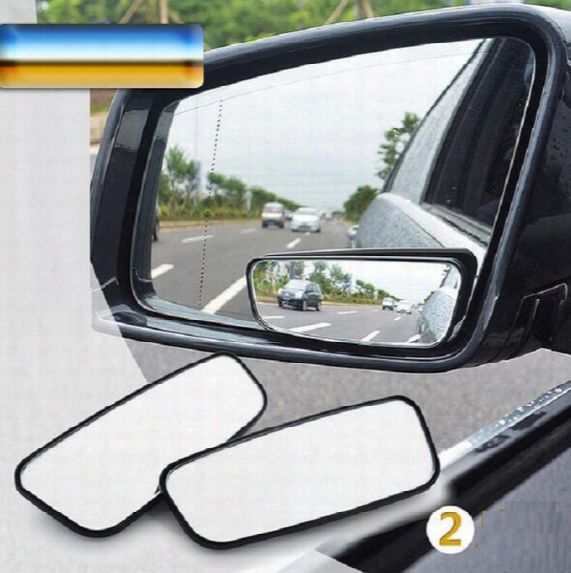 Car Mirror Blind Spot Glass Side Wide Angle Auto Rear View Adjustabe For Parking Universal Black