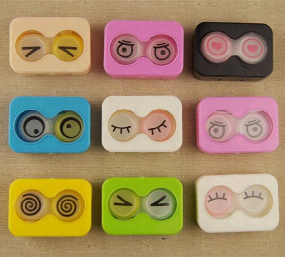Cartoon Eyes Contact Lens Case Colorful Lovely Cute Contact Lens Box Clb055