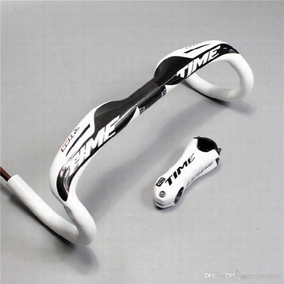 Cheapest!!! Ulteam Time Rtm Road Carbon Handlebar Full Carbon Fibre Road Bike Bar With Stem Caliber 28.6mm Bike Parts Accessories