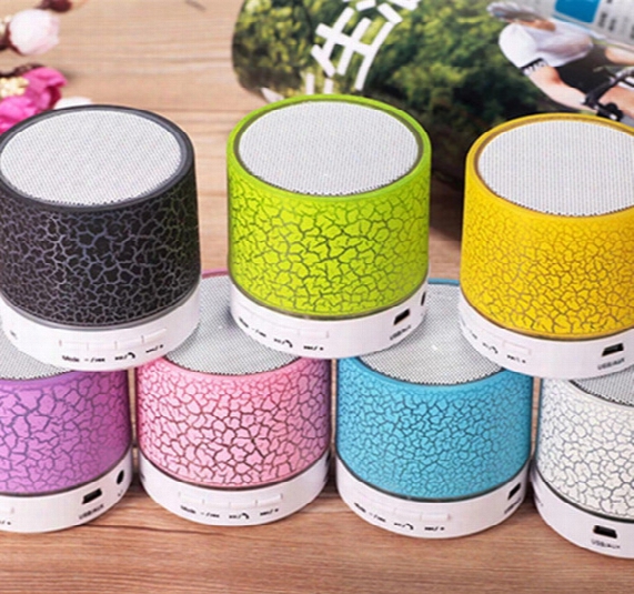 Crackle Bluetooth Speaker Mini Wireless Stereo Bluetooth Speaker With Ledsupport Tf Card, Usb, Fm Radio, Line In With Mic Handfree With Box