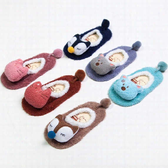 Fall Winter New Baby Socks Baby Kids Clothing Three - Dimensional Cartoon Doll Children Skid Floor Socks Baby Socks 782
