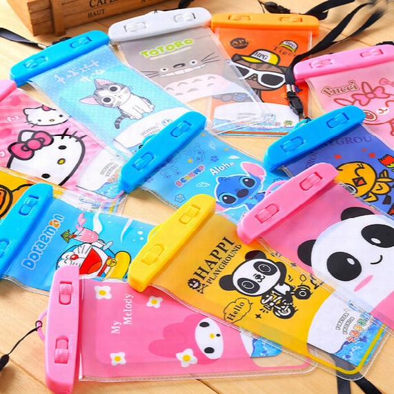 For Iphone Samsung Universal Cartoon Promotional Clear Pvc Waterproof Phone Bag/pvc Waterproof Bag