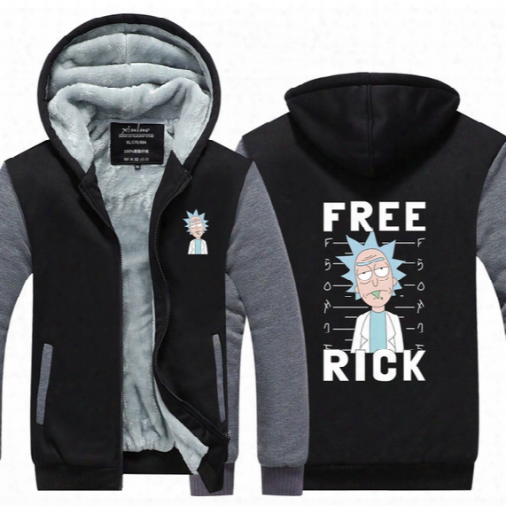High-q Cartoon Rick And Morty Pullover Hoodie Jacket Coat Hoodies Men Cartoon Free Rick Hoodies Sweatshirts Hot Sale Plus Size