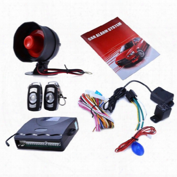 High Quality 12v Car Alarm System One Way Vehicle Burglar Alarm Security Protection System With 2 Remote Control Auto Burglar Keyless Entry