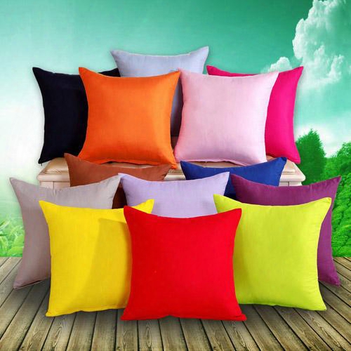 Hot Sale Square Cushion Cover Soft 44cm Pillow Case Bolster Case Pure Color Light Smooth Metalic Zipper Simple Fashion Design Home Sofa Car