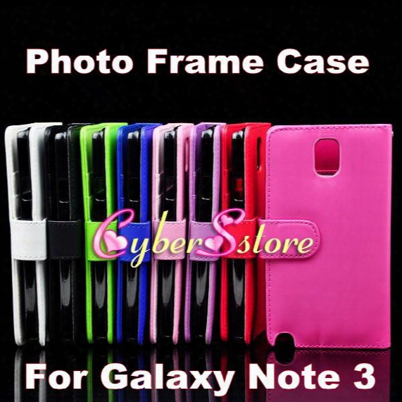 Hq Photo Frame Wallet Flip Pu Leather Case Cover With Credit Card Slot Slots For Samsung Galaxy Note 3 N9000 Iii Note 3