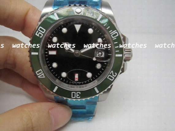 Luxury Automatic Watches Men&#039;s Mechanical Watch Ceramic Bezel Sapphire Glass Green Bezel Black Dial For Man Rl103