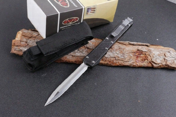 Microtech Holy Ants Knife Ii 106-1 Makora Holy Ant Ii Auto Tactical Knife D2 Blade Carbon Fiber Handle Hunting Folding Pocket Survival Knife