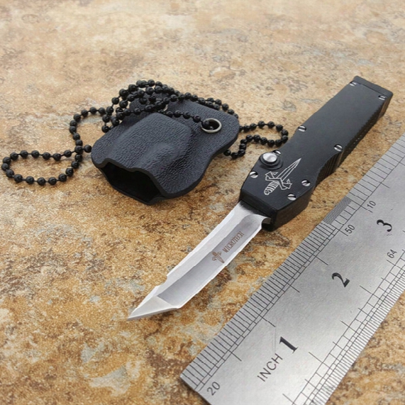 Mt Knives Custom Mini Halo S/e Automatic (1.94in Tanto ) Mini-halo Neck Knife 6061 Aluminum Handle