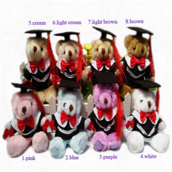 New 12pc/lot 14cm Dr. Oso Graduation Teddy Bear Plush Long Wool Bear Dolls Cartoon Stuffed Toys For Doctor/students Gifts