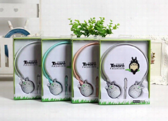 New Arrival Cartoon Totoro Headphone Headset Stereo Earphone Handsfree For Cell Phone Retail Package