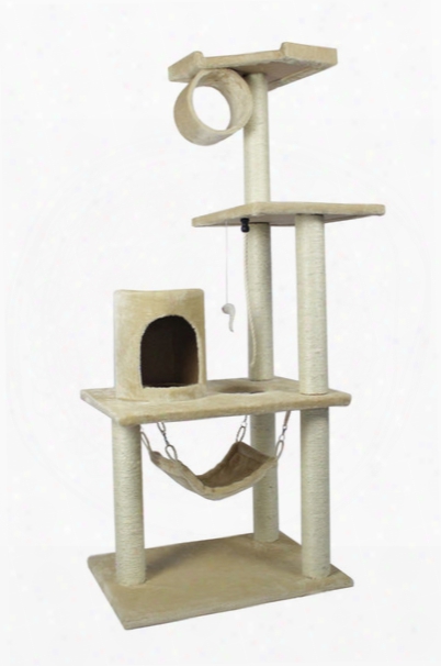 New Beige Cat Tree Condo Furniture Scratch Post Pet House