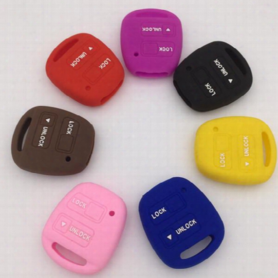 New Silicon Car Key Cover Case Shell Fob For Toyota Lexus 2 Button Protecter Silicon Case 50pcs/lot