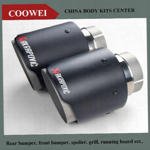 New Style 51mm Inlet 89mm Outlet Akrapovic Carbon Fiber Exhaust Tip/muffler Stainless Steel Car Exhaust Pipe