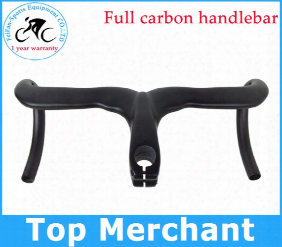 Only 380g Road Carbon Handlebar Full Carbon Bike Handlebar Without Paint No Stickers Integrated Handlebar With Stem Caliber 28.6 Mm