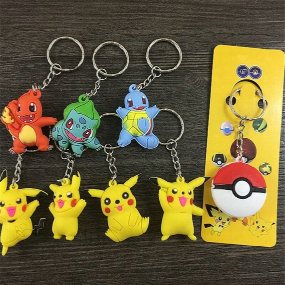 Poke Keychain Cartoon Pikachu Action Figures Keychains Key Chains Chain Key Ring Keyrings Keyring Key Rings Christmas Gifts Wholesale