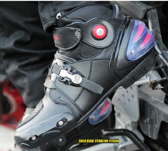 Pro-biker A9003 Automobile Racing Shoes Off-road Motorcycle Boots Professional Moto Black Botas Speed Sports Motocross Black