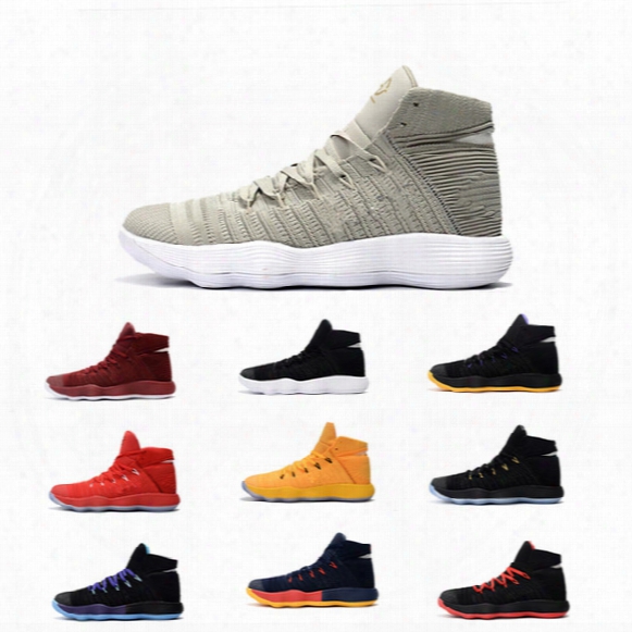 React Hyperdunk 2017 Cargo Khaki High Quality Mesh Fly Knit Basketball Shoes With Box Size 40-46