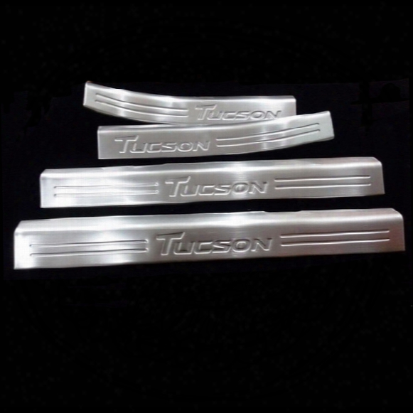 Stainless Steel Scuff Plate Door Sill For 2010 2011 2012-2015 Hyundai Tucson Welcome Pedal Threshold Strip Car Styling Accessories 4 Pcs/set