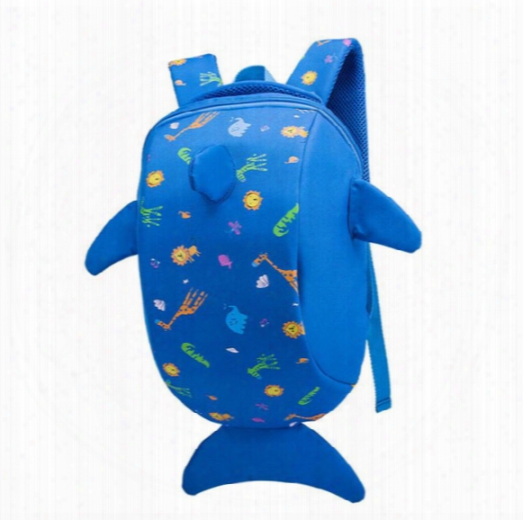 Students In School Bag Card Love Cartoon Dolphin Backpack Ultralight - Breathable Bag Suitable For Children Under The Age Of Four To Eight