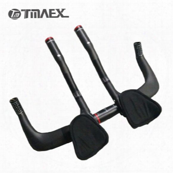 Tmaex-road Bike Rest Handlebar Full 3k Carbon Travel Cycling Aero Bar Bicycle Tt Handlebars+auxiliary Carbon Handlebar 480g