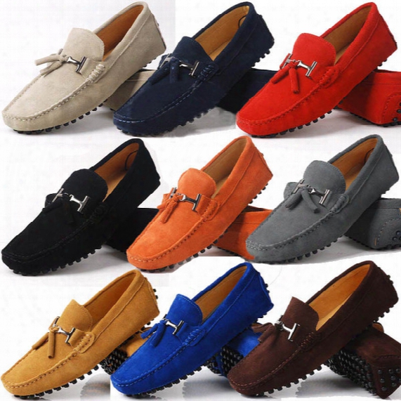 Us 6-10 Really Leather Seude Leather Mens Comfort Tassel Loafer Slip On Mens Moccasin Driving Car Shoes