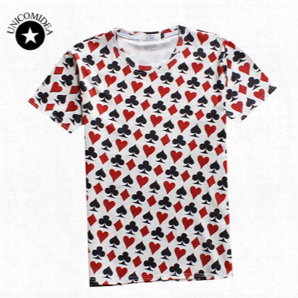 Wholesale- 2017 Summer Style Hip Hop T Shirt Men/women Playing Cards Print 3d T Shirt Poker T-shirt Casual Short Sleeve Camisa Masculina