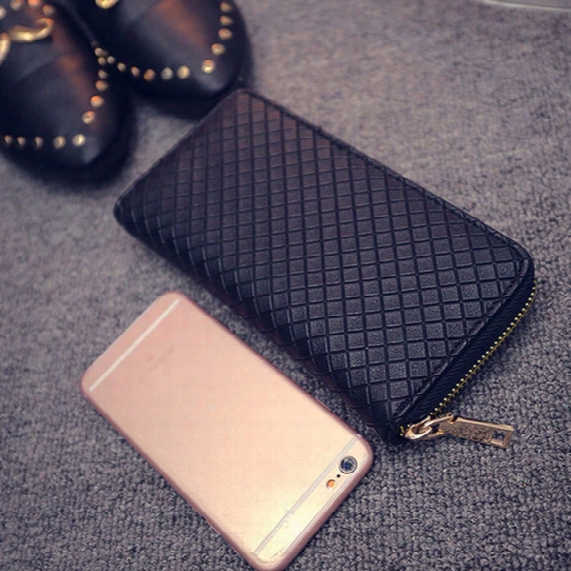 Wholesale- 4 Colors Women Wallets Fashion Solid Female Wallet Ladies' Long Design Brand Purse Women Clutch Change Purses Carteira Feminina