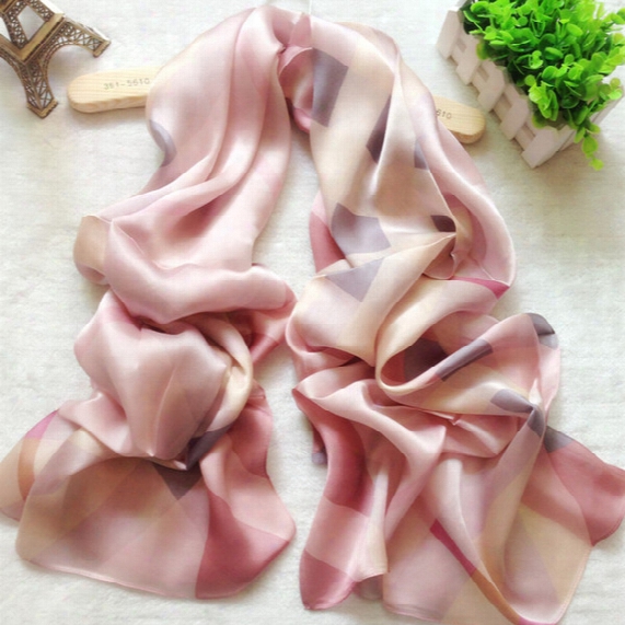 100% Real Silk Scarf Women Blanket Plaid Scarf Female Shawls And Scarves Warm Women Silk Tippet 18 Colors
