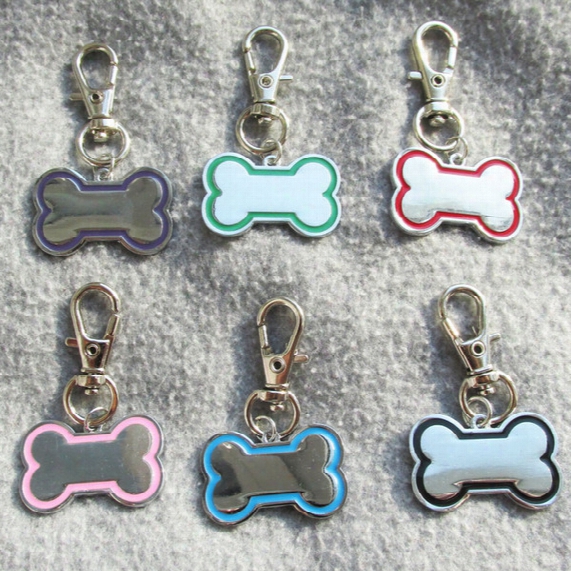 100pcs/lot Zinc Alloy Bone Pet Dog Id Tags Blank Pet Tags Laser And Diamond Engravable