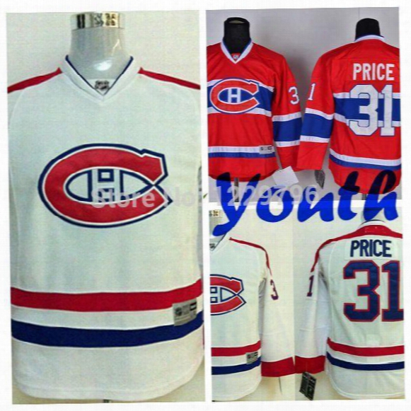 2015 Youth Cheap Montreal Canadiens Carey Price Hockey Jerseys Kids Home Red Road White #31 Carey Price Stitched Jerseys From China