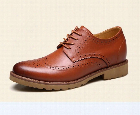 2016 Designer Classic Men Dress Shoes Genuine Leather Black Brown Coffe Wingtip Carved Italian Formal Oxfords Size36-43 16081402