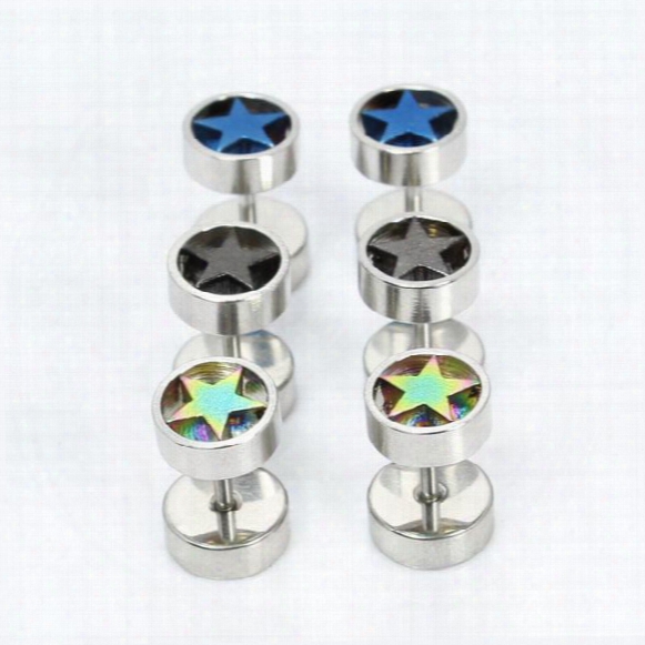 2016 New Fashion Piercing Fake Earrings Plugs Body Jewelry Ear Cartilage Guages Plug Piercing Ear Stud Earrings 80pc/lot Free Shipping
