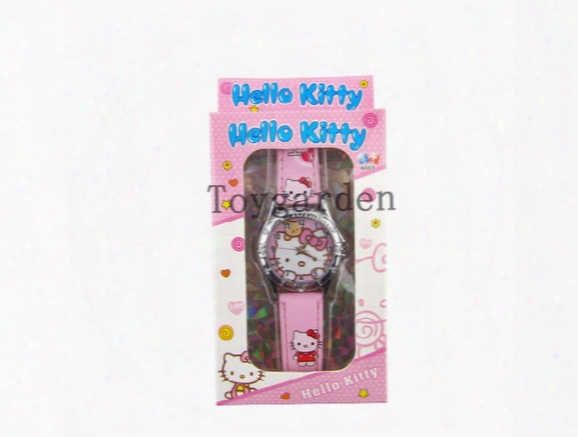 20pcs/lot Free Shipping Retail Wholesale Hot Sales Hello Kitty Cartoon Kids Girl Children Wristwatch With Boxes Gift Quartz Watch
