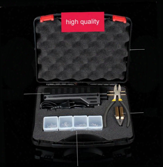220v Hot Stapler Car Auto Bumper Weld Gun Plastic Repair Tool Kit Staples Pliers