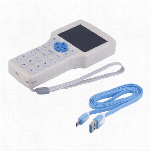 9 Frequency Copy Encrypted Nfc Smart Card Rfid Copier Id/ic Reader Writer With Usb Cable White