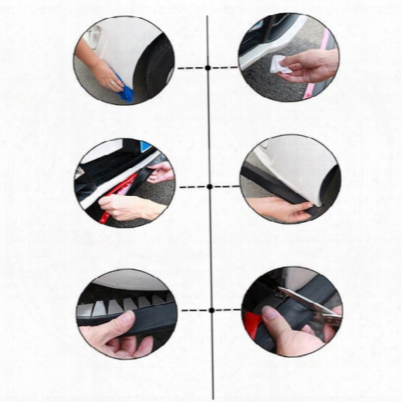 Car Front Bumper Spoiler Rubber Anti-scratch Lip Splitter Bumper Protector Universal Black