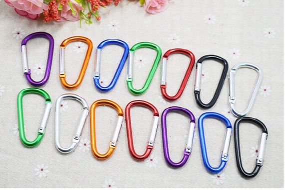 Carabiner Ring Keyrings Key Chain Outdoor Sports Camp Snap Clip Hook Keychain Hiking Aluminum Metal Stainless Steel Hiking Camping Free Ship