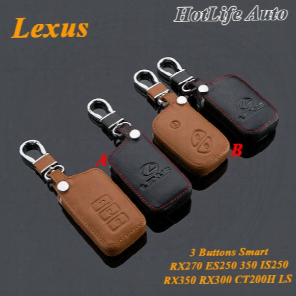 For Lexus Is250 Rx270 Rx350 Rx300 Ct200h Es250 Es350 Rx Nx Gs Car Keychain Genuine Leather 3 Buttons Smart Car Key Case Cover