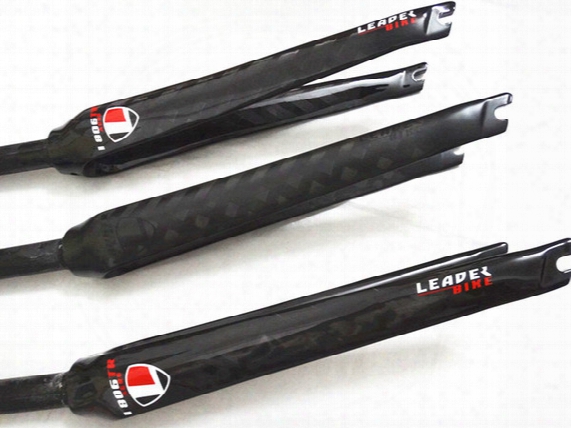 Leader Road Bike Fork Bicycle Parts 1-1/8 700c Superlight 360g 3k 12k Ud Carbon Finish Cycling Forks