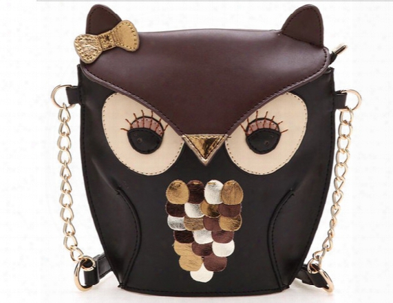 Luxury Women Owl Cartoon Pu Leather Bag Cross Body Shoulder Bags Handbag Totes Jessie06